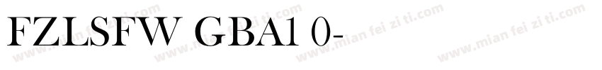 FZLSFW GBA1 0字体转换